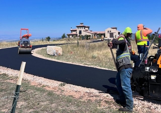 Brand new asphalt installation in Denver
